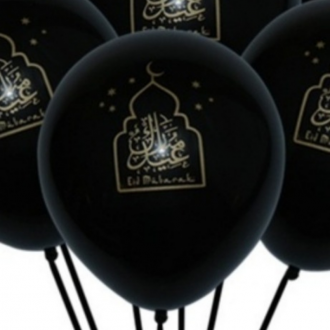 Ballons noirs Eid Mubarak