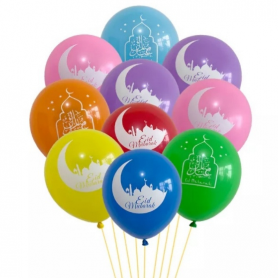 Ballons multicolores Eid Mubarak