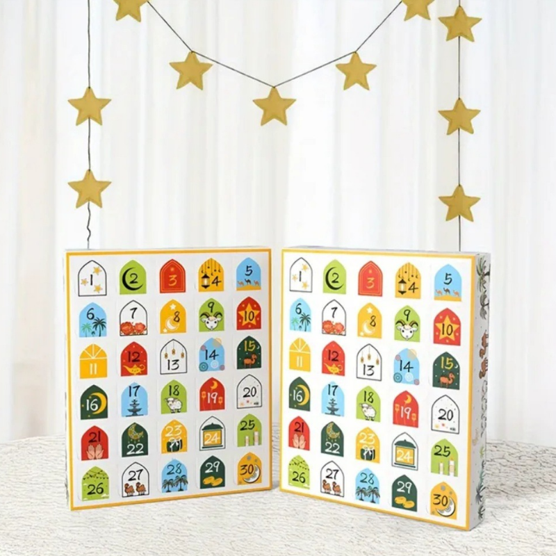 Calendrier ramadan cadeau original avec 30 cases de surprises et gourmandises