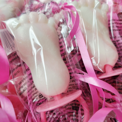 Minis sucettes pieds roses