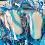 Minis sucettes pieds bleus