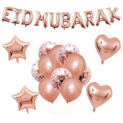 Lot de ballons et banderole Eid Mubarak